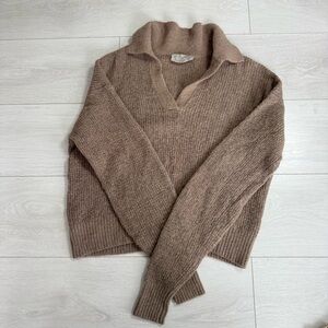 Everlane Alpaca and Wool Blend Collared Knit Sweater